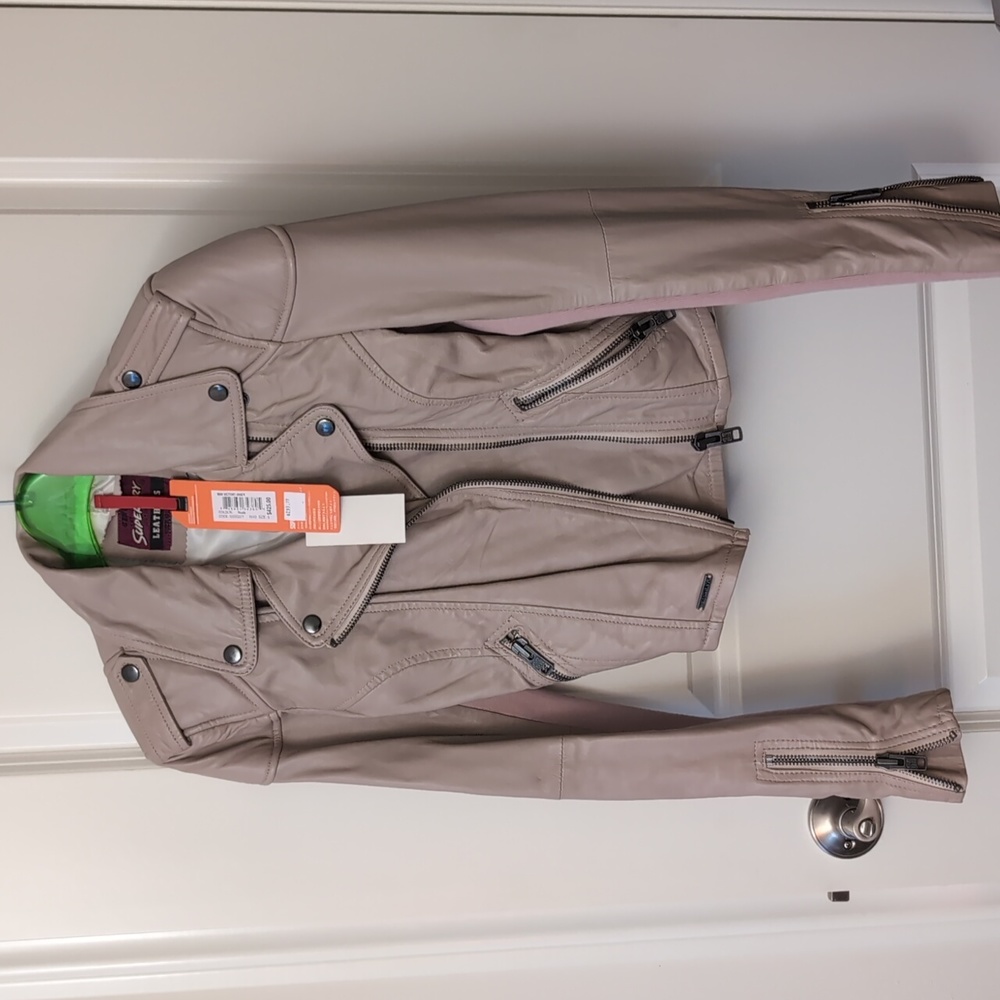 Superdry mini victory biker leather jacket